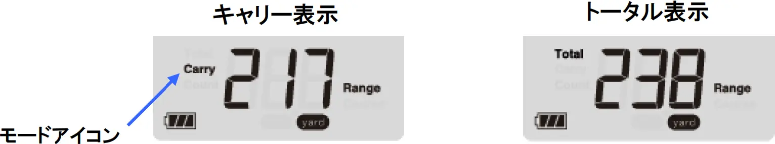 飛距離表示の切り替え画面